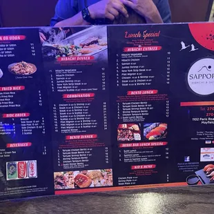 Menu 1 or 2  September 2024