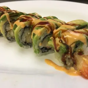 a closeup of the sushi
