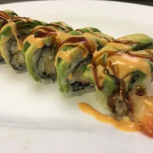 a closeup of the sushi