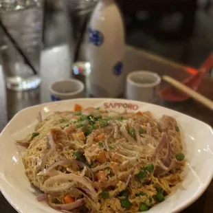 a plate of food on a table