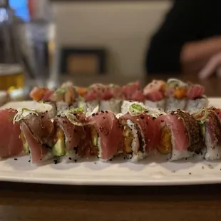 a plate of sushi