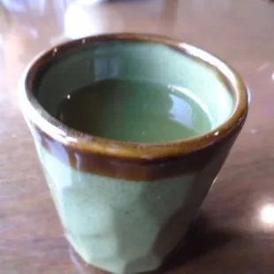 Starting things off with some hot green tea...