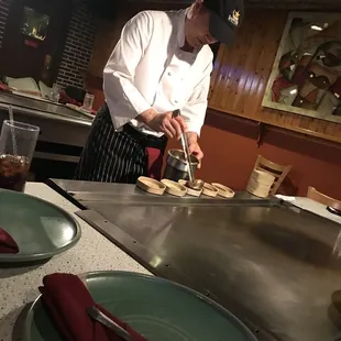 a chef preparing food