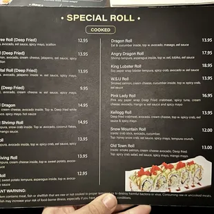 menu