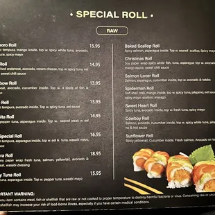 menu, sushi and sashimi