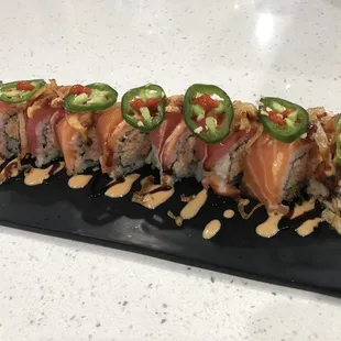  close up of the sushi