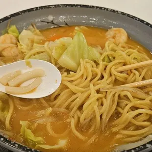 1-3 CM squid in so called seafood ramen