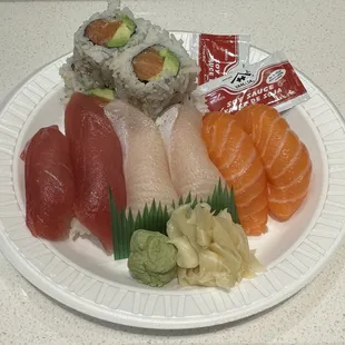 Nigiri and salmon roll combo