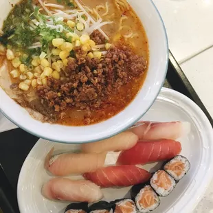 Spicy miso ramen // sushi combo #11