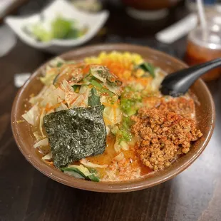 a close up of a bowl of soup