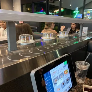 interior, sushi and sashimi