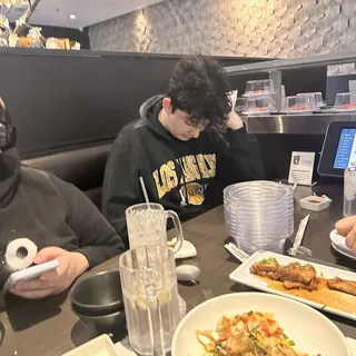 Grilled Scallop with Mango Salsa Cucumber Pure