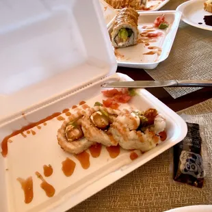 Front to back: Rock and Roll, Angel Roll, Crunchy Roll