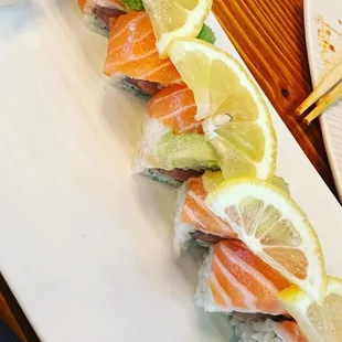 Salmon and salmon roll