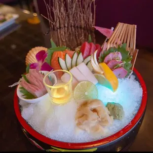 a bowl of sushi