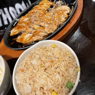 Teriyaki chicken side fried rice