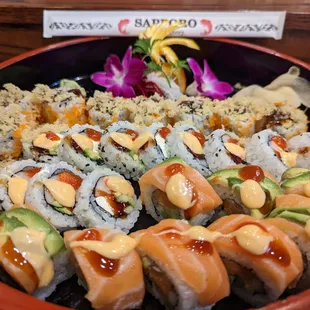 a bowl of sushi