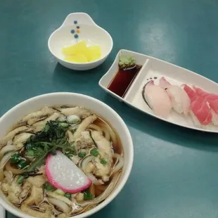 Udon and sushi combo