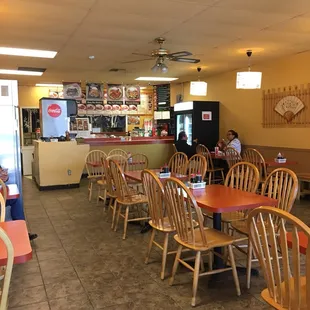 the inside of a restaurant