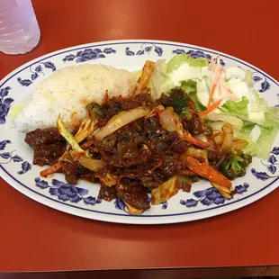 Spicy beef was sweet &amp; spicy at the same time.