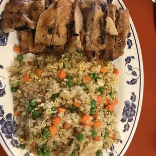 Chicken Teriyaki, double fried rice instead of vegetables.