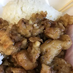 OMG. What kind of garlic chicken is this? It&apos;s like sweet and sour Chinese chicken in some odd sauce