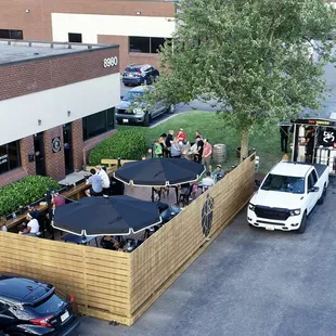 Our patio seen from above.