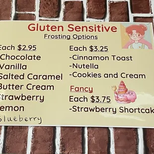 GF frosting options
