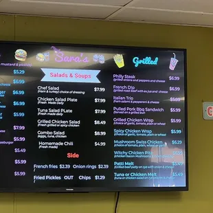 menu