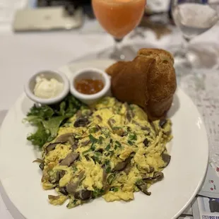 Wild Mushroom Scramble Popover