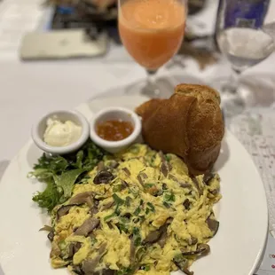 Wild Mushroom Scramble Popover