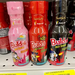 Buldak hot sauce varieties.  #UpCloseSavor