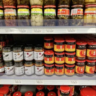 Chili oil and pickled vegetables