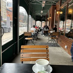 a cup of coffee on a table