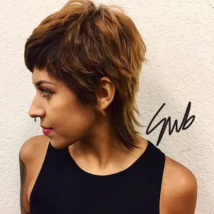 After: modern mullet for Jacky! It&apos;s Always fun when I get to be creative!
