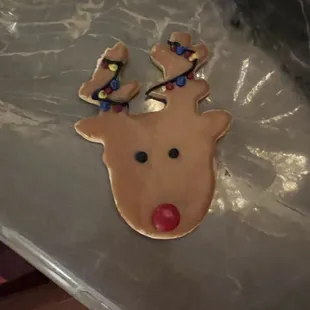 a reindeer cookie