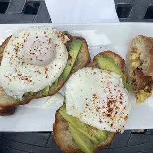 Avocado toast on croissant