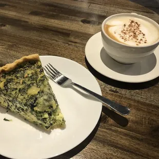 12/18 - Quiche Florentine $6 and cappuccino $3