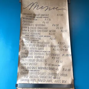 menu