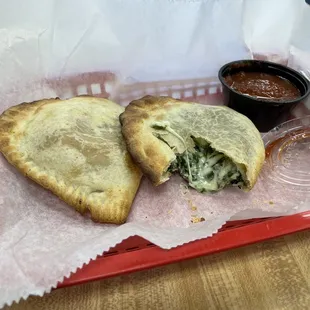 Spinach n Cheese, Chicken n Cheese Empanadas