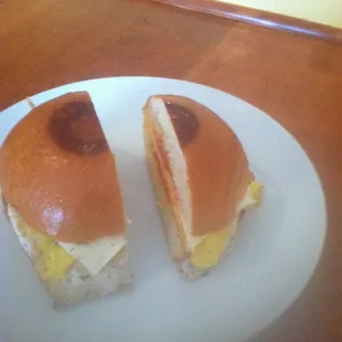 Huron&apos;s top egg sandwich. Saltpeppaketchup.