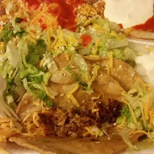 This place has gone down hill.
  My husband just brought home this two beef taco combo. Where&apos;s the meat?