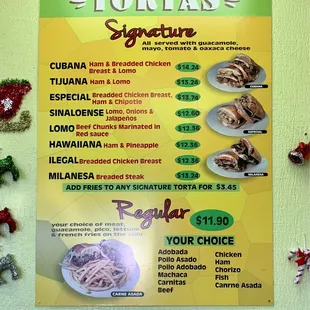 Torta prices as of 12/16/23