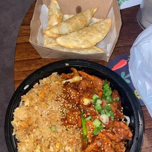 Spicy Pork Bulgogi &amp; Veggie Dumplings