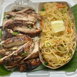 BBQ chicken delicious as always my son's favourite along with that pancit!