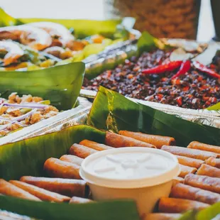 a tray of food on a table