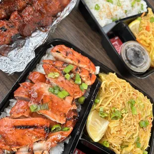 bbq chicken meal and grilled pork meal