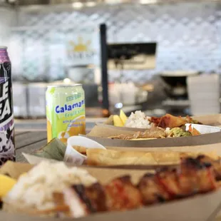 a variety of food items