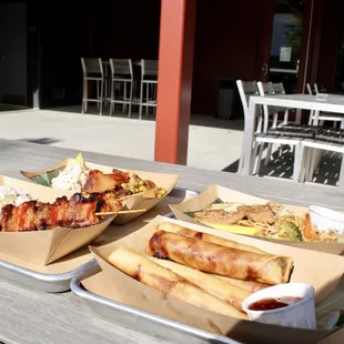two trays of food
