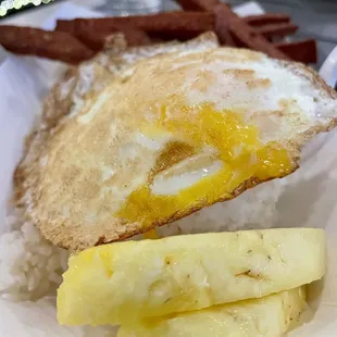 Fried Spam Bowl with Egg.